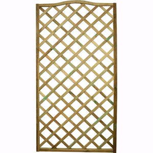 Pannello Grigliato Legno di Pino Impregnato 90x180 cm Sagomato da Giardino