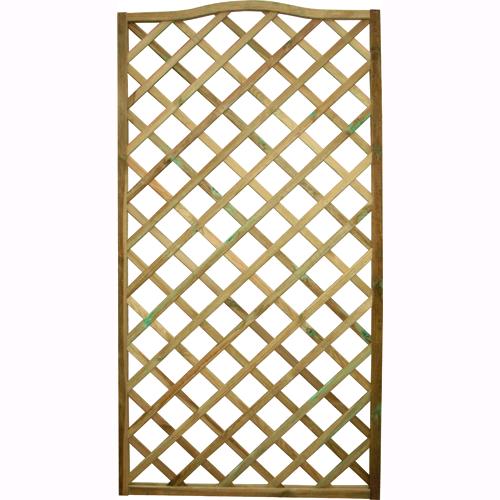 Pannello Grigliato Legno di Pino Impregnato 90x180 cm Sagomato da Giardino