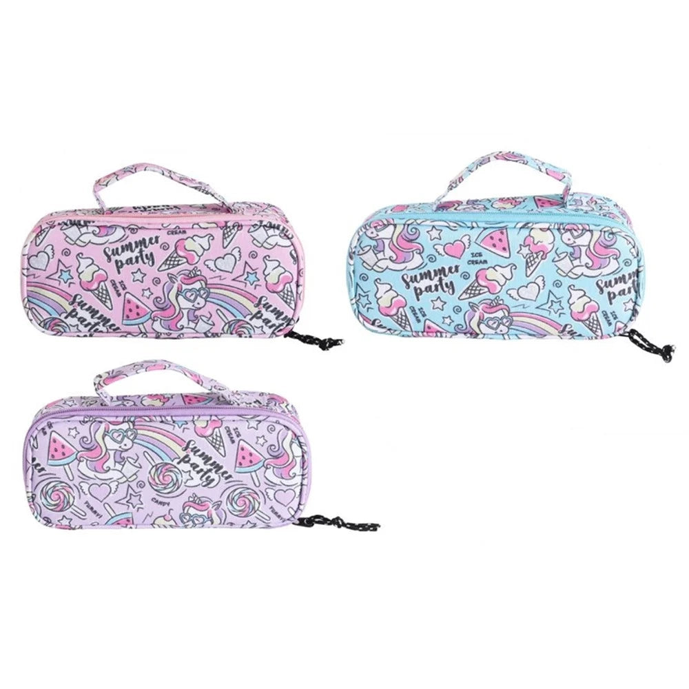 Trade Shop - Astuccio Borsa Tote Multifunzione Chiusura Con Zip Tema Unicorno 22x10x6,5cm 614841 -