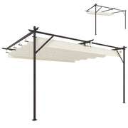Gazebo Pergola 3x4 m con Tetto Retrattile Scorrevole ¨C Zephmum ¨C Bianco Crema
