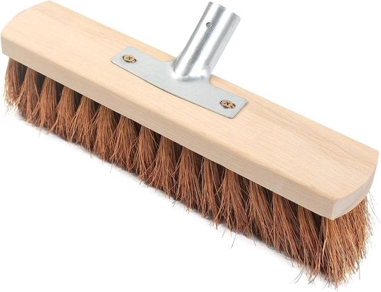 Bezem Esterno per Giardino a Spazzola 10" con Pennello Naturale Manico in Legno