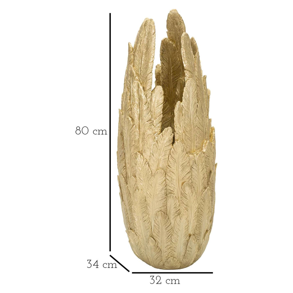 Bamopa, Vaso Disegni con Piume, oro