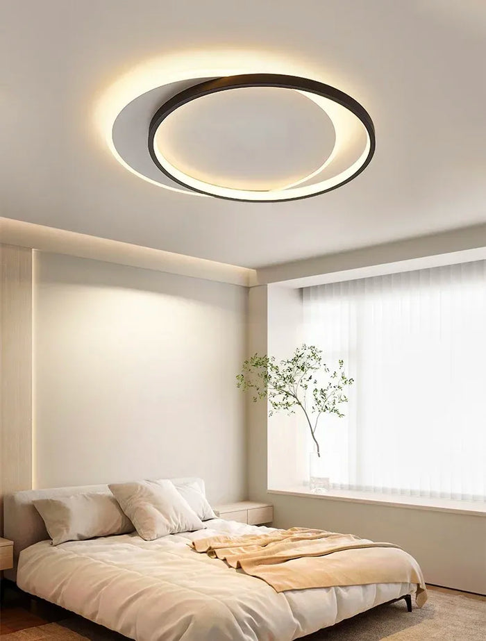 Lhj076-c Lampada Da Soffitto A Led Nera 40 Cm