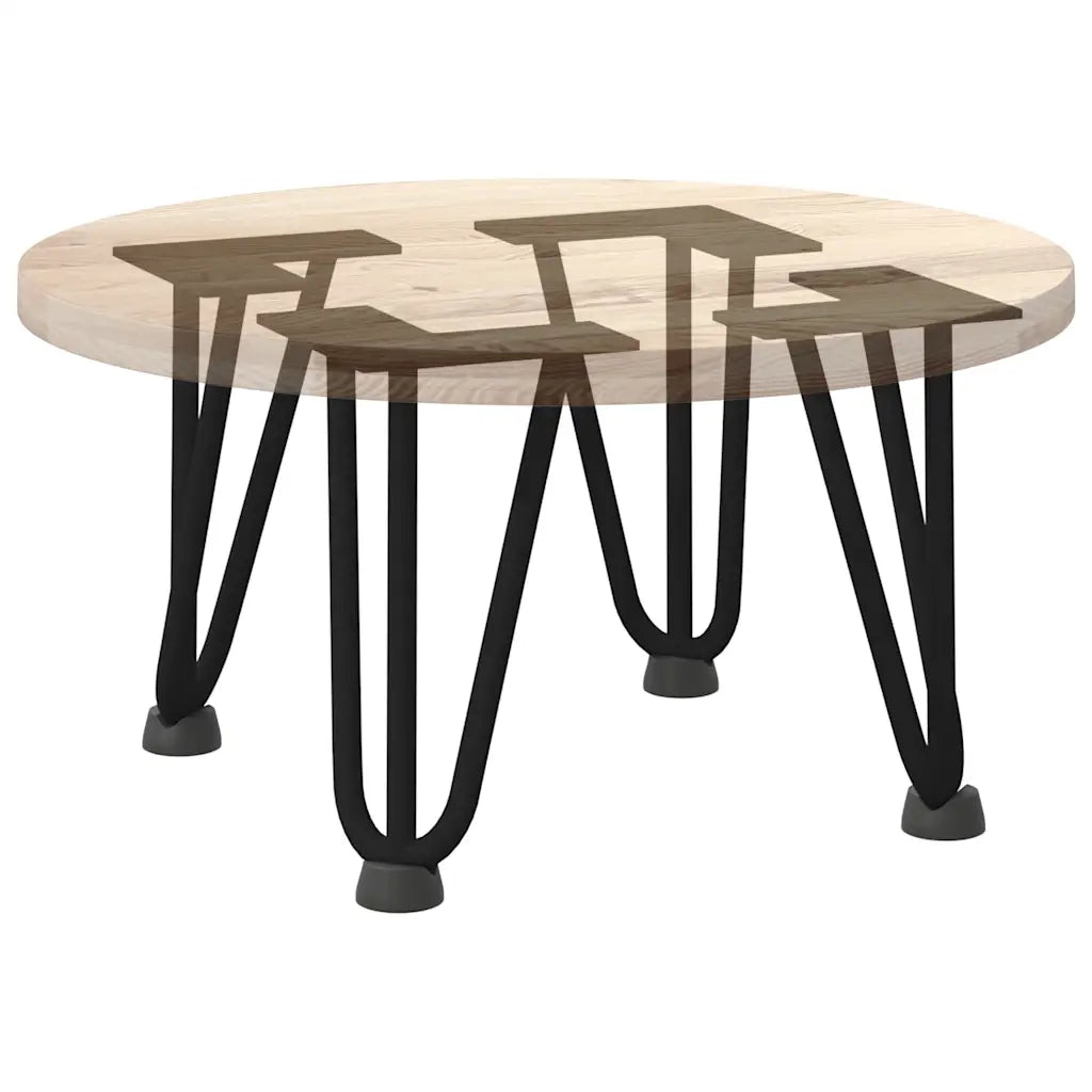 Gambe a forcina per tavolino da caffè 4 pz nere 20 cm in acciaio massiccio 4012432