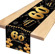 Tavolo di compleanno 60 anni, decorazione di festa per tavolo, festa di compleanno 60 anni, tenda da tavolo per festa di compleanno, 180 x 35 cm