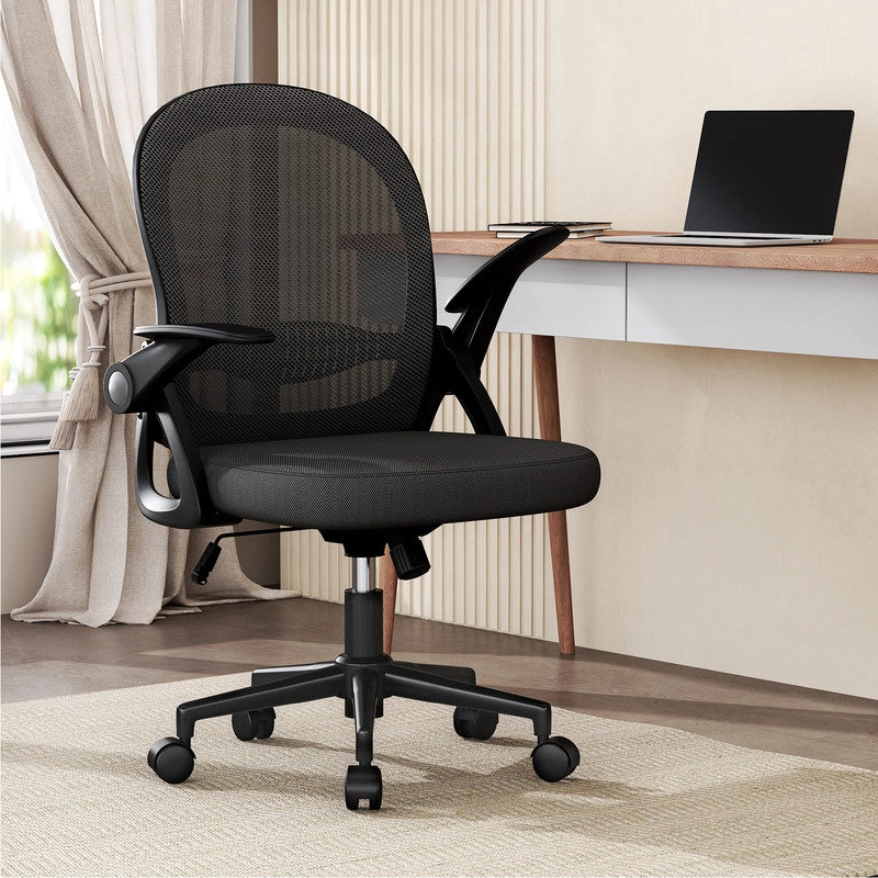 Sedia Ufficio con Supporto Lombare - RATTANTREE - Sedia Ufficio da Scrivania ergonomica Braccioli 90¡ã Regolabile - Nero