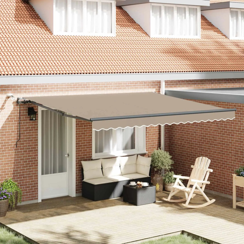 Tessuto per Tenda con Beige 400 × 350 cm Poliestere 3330790