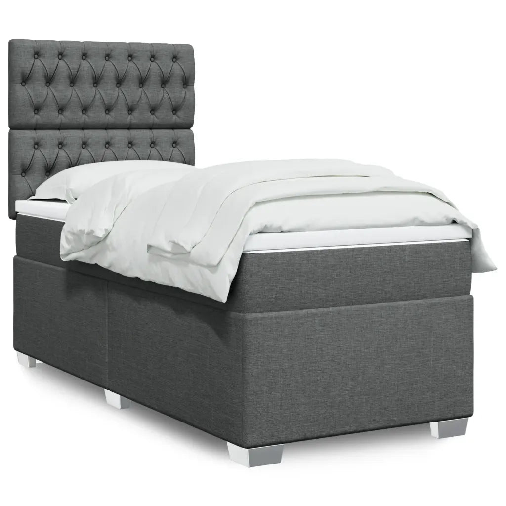 Giroletto a Molle con Materasso Grigio Scuro 80x200 cm Tessuto 3290323