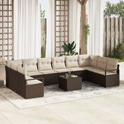 Set di divani con cuscino 11 pcs Marrone polyrattan 3346568