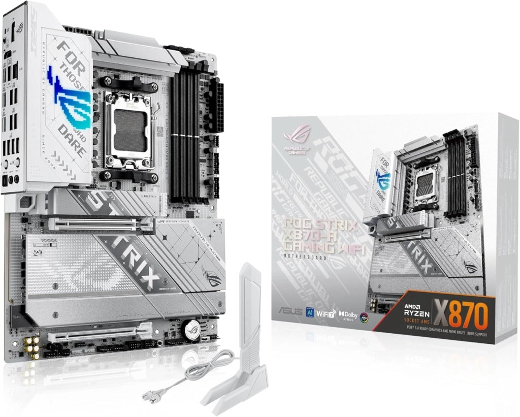 ROG Strix X870-I Gaming WiFi Scheda madre AMD, 10+2+1 stadi di alimentazione, slot DDR5, due slot M.2, PCIe 5.0 con pieno supporto per le GPU di nuova generazione, WiFi 7, porte USB4 e Aura Sync