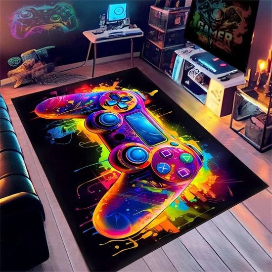 Tappeto per Grafitti 100x120 cm - Tappeto morbido antiscivolo per ragazzi, stanza dei ragazzi e gaming