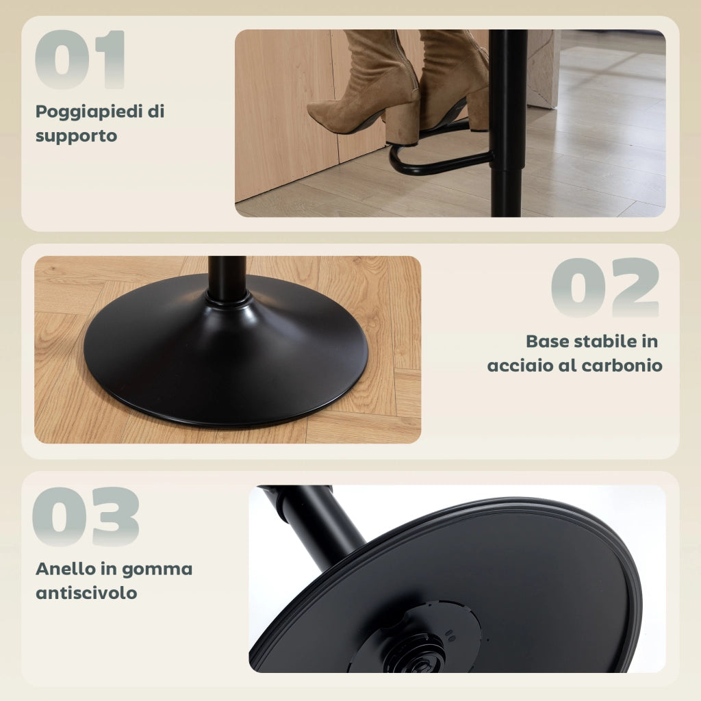 Sgabelli da Bar Girevoli con Poggiapiedi ¨C zephmum ¨C Blu, Moderno