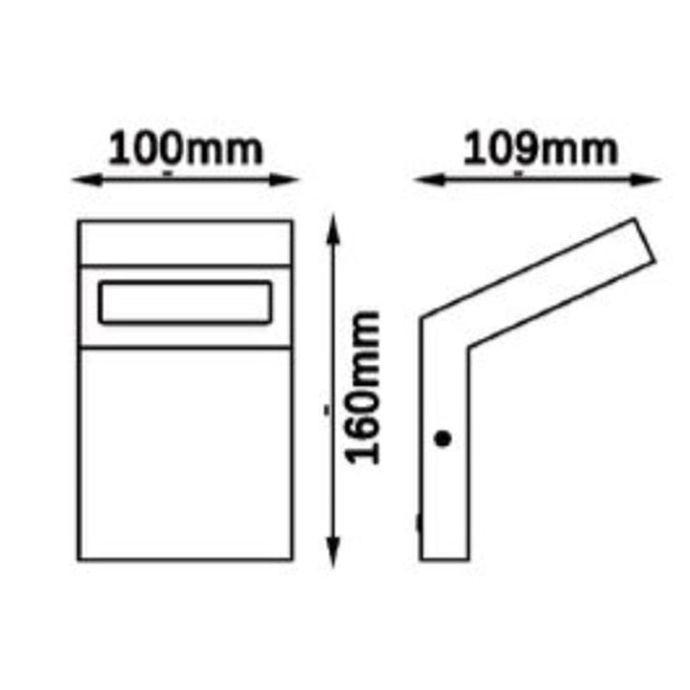 Trade Shop - Lampada Applique Led Da Giardino 10w Ip54 Lampione Bollard Da Muro Luce 4000k 954wa-h160 - Bianco