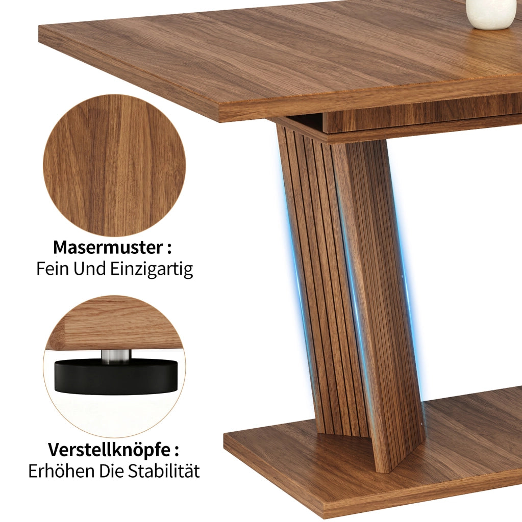Tavolo da pranzo allungabile 120-160x80 cm marrone scuro