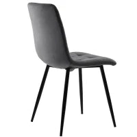 Set di 4 sedie imbottite per sala da Pranzo con Schienale, struttura in metallo, 44x46x86 cm, Grigio