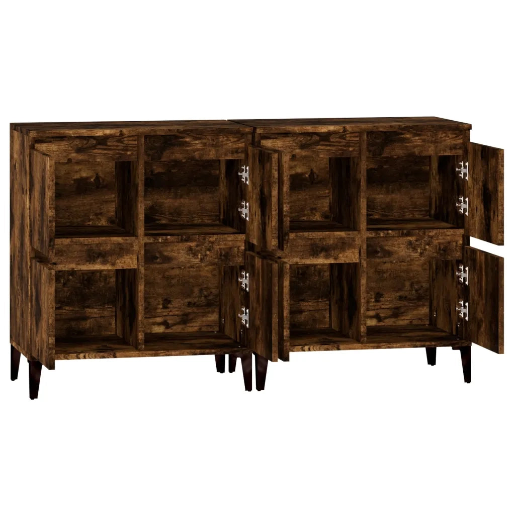 Credenze 2pz | Madia | Buffet da pranzo | Armadio da pranzo Rovere Fumo 60x35x70 cm in Legno Multistrato