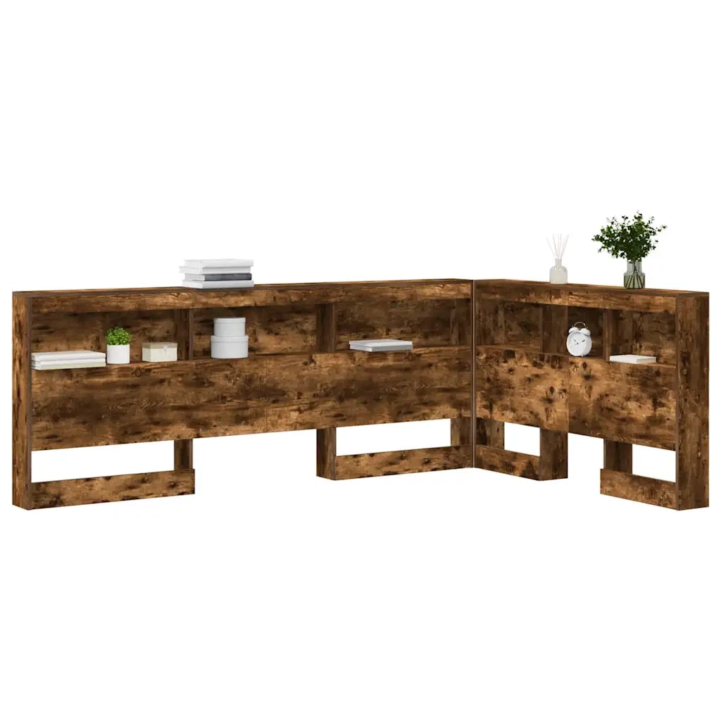 vidaXL Testata contenitore Rovere fumo 120 cm Legno multistrato