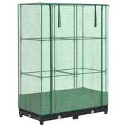 Aiuola rialzata/fioriera con copertura effetto rattan 80 x 40 x 123 cm nero 02_0038783