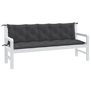 Cuscini Panca Giardino 2pz Antracite MÃ©lange 180x50x7cm Tessuto