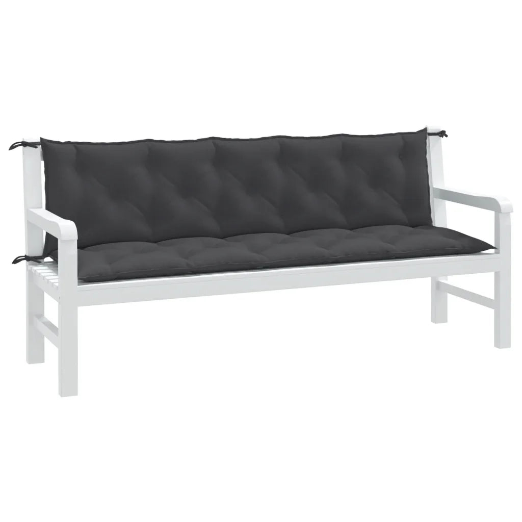 Cuscini Panca Giardino 2pz Antracite MÃ©lange 180x50x7cm Tessuto