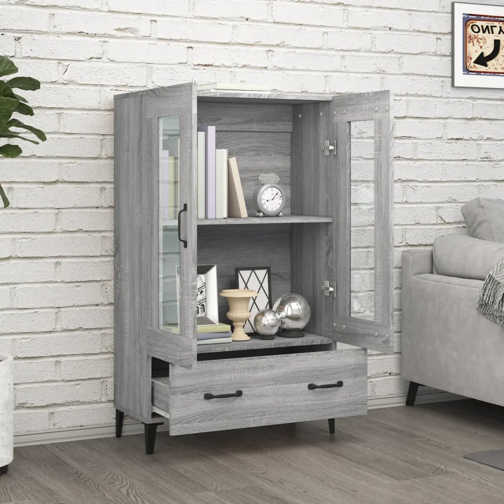 Credenza | Madia | Buffet da pranzo | Armadio da pranzo Grigio Sonoma 70x31x115 cm in Legno Multistrato