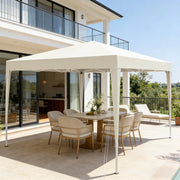 Gazebo pieghevole 3x3 m regolabile in altezza, con borsa per il trasporto, tessuto Oxford 210D, giallo chiaro