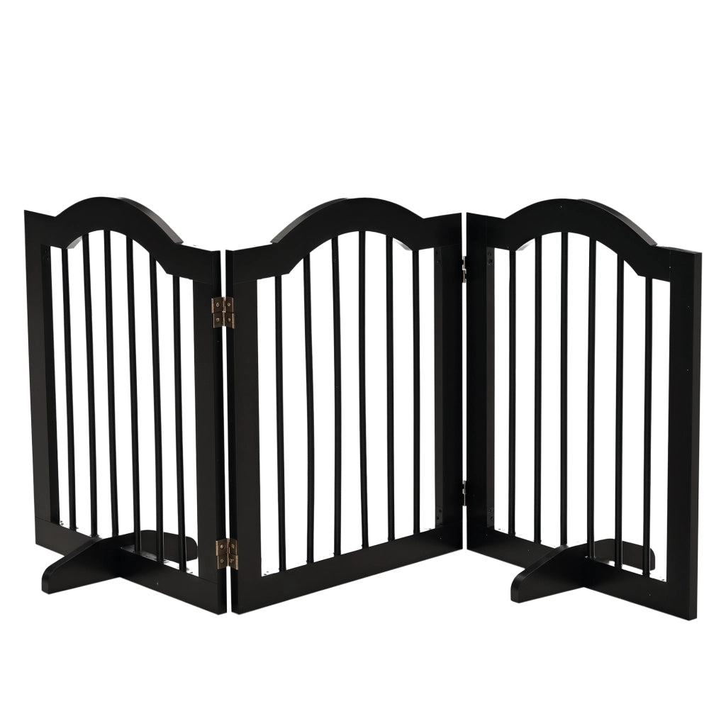 Barriera di Sicurezza per Cani Pieghevole 3 Pannelli ¨C Zephmum ¨C 154.5x29.5x61 cm Nero
