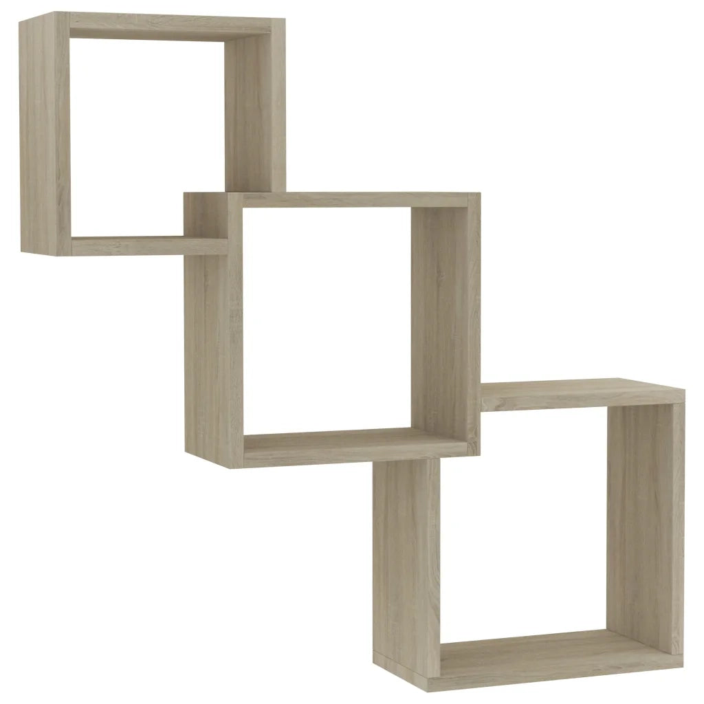 Mensole a Muro Cubiche in Rovere Sonoma 68x15x68cm Truciolato 800273