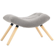 Pouf Moderno Imbottito con Rivestimento Morbido e Gambe in Legno ¨C Zephmum ¨C Grigio Chiaro 40x40x45