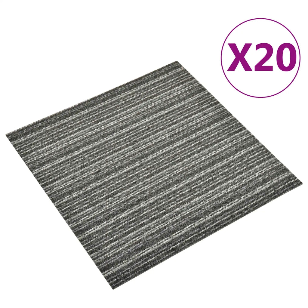 Tappeto 20 pcs Antracite Striato 50 x 50 cm 100% Polipropilene 42046745