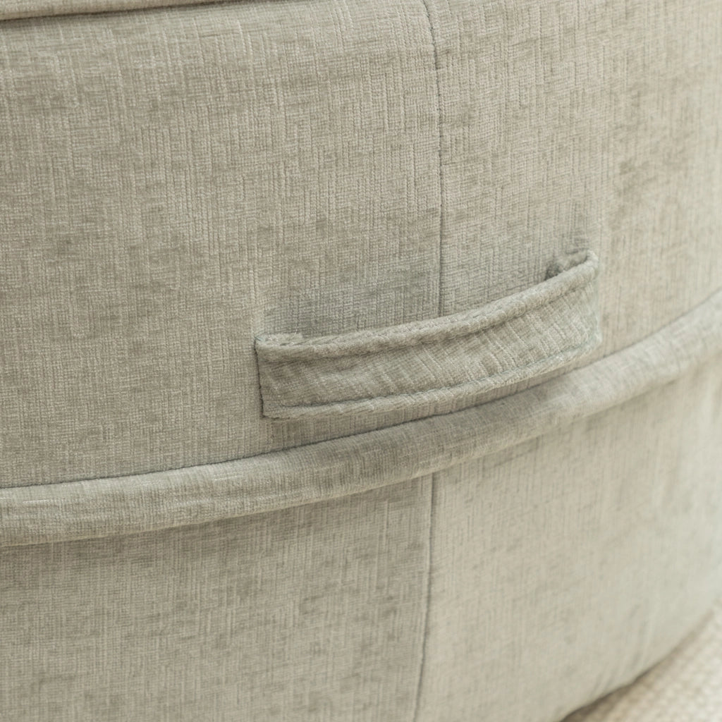 Poltrona con pouf Poltrona lounge rotonda senza montaggio per soggiorno in Chenille e Schiuma Verde menta
