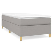 Letto singolo | Letto per adulti | Giroletto a Molle con Materasso Grigio Chiaro 90x200 cm Tessuto