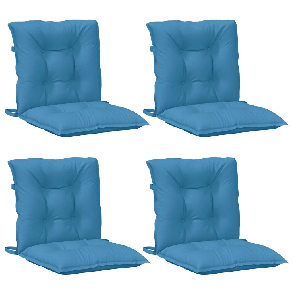 vidaXL Cuscini Sedia Schiena Bassa 4 pz Blu Mélange 100x50x7 Tessuto