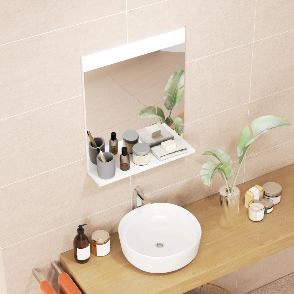 Specchio con ripiano per bagno ¨C zephmum ¨C bianco 50x12x60 cm
