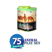 Trade Shop - Confezione 75 Pz. Animali Per Bambini Sacchetto Contenitore Foresta Playset -