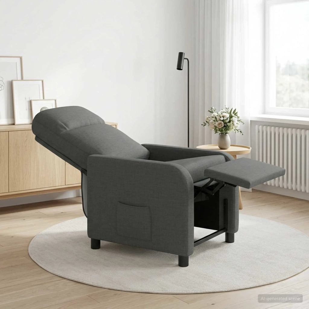 Divano Sedia-Poltrona reclinabile Grigio Scuro Tessuto 687230