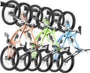 Sistema di appoggio per biciclette per 6 biciclette e 5 appendi-elmetto - Appoggio per biciclette per casa e garage - Sostegno regolabile - Massimo 300 kg