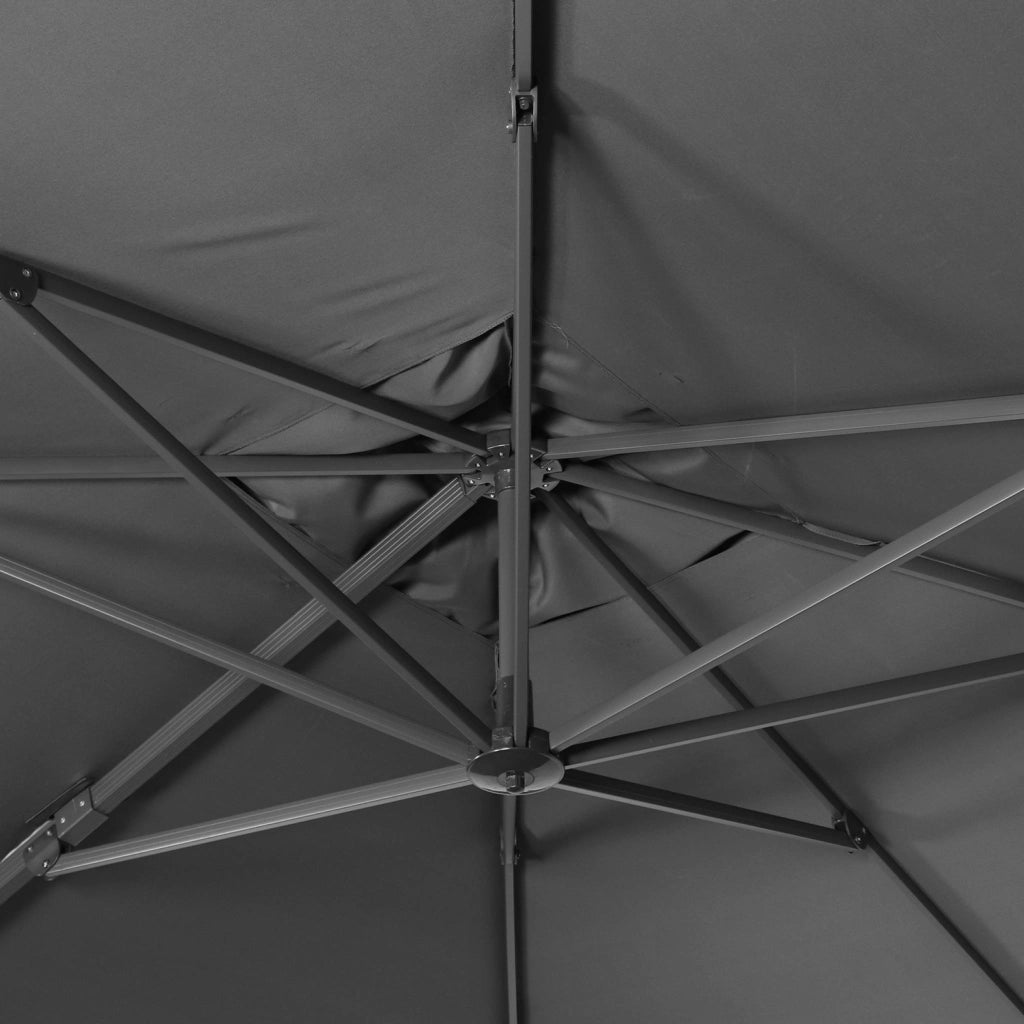 Ombrellone rettangolare eccentrico, 3x4m + piastre di zavorra 50x50cm,