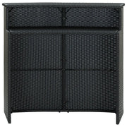 Tavolo da Bar per Esterni Nero 120x55x110 cm in Polyrattan 313468