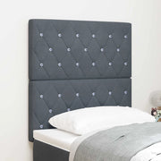 Testiera LED con testiera-Testata con LED-Testiera Decorativa Grigio scuro 80 cm Poliestere 306360
