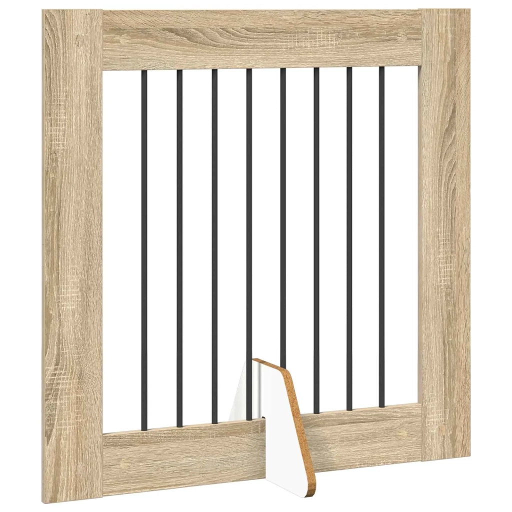 Cancello per cani pieghevole con supporti 6 pz Rovere Sonoma 892086