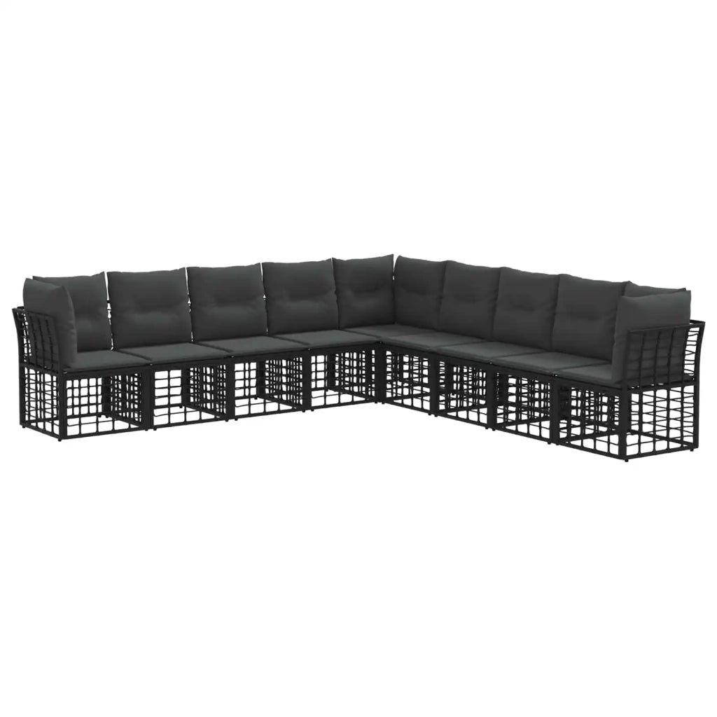 Set di divani da esterno Nero Poliestere 3437487