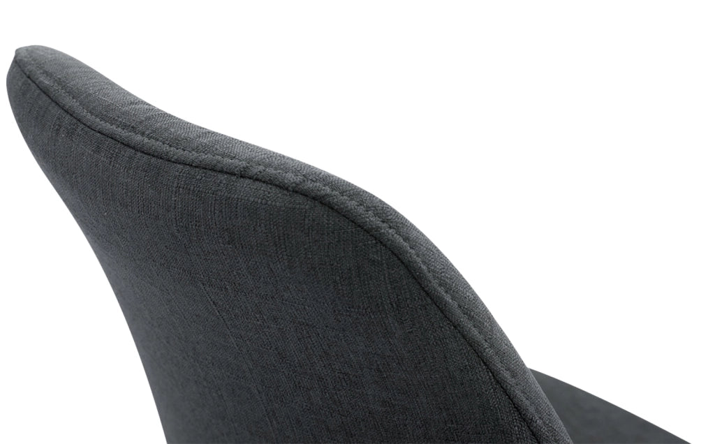Set di 4 sedie per visitatori Toulouse Fabric Square grigio scuro,natura