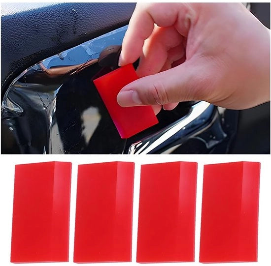 Set di 4 Drapellini in Folia - Scheggiatori a Contatto - Raschietti in Velluto - Attrezzo per Folia - Materiale di Alta Qualità - 3 x 5 cm