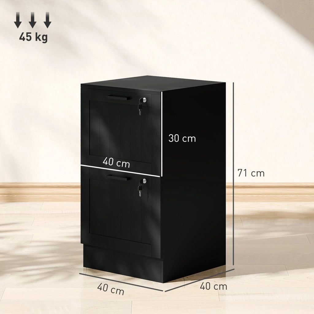 Scrivania con cassettiera ¨C zephmum ¨C 40x40x71 cm, nero