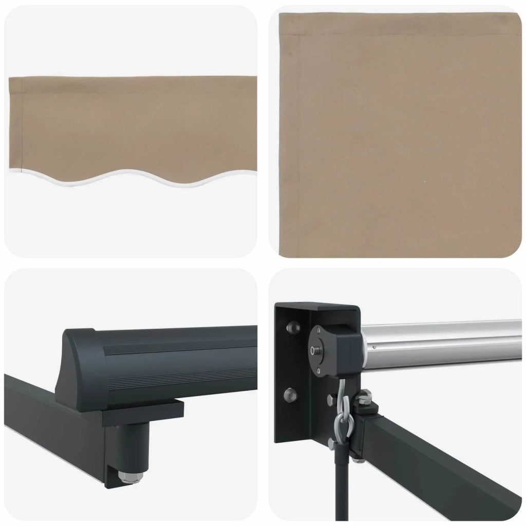 Tenda da Sole | Tenda retrattile manuale con LED Beige e Antracite 3,5 x 2 m