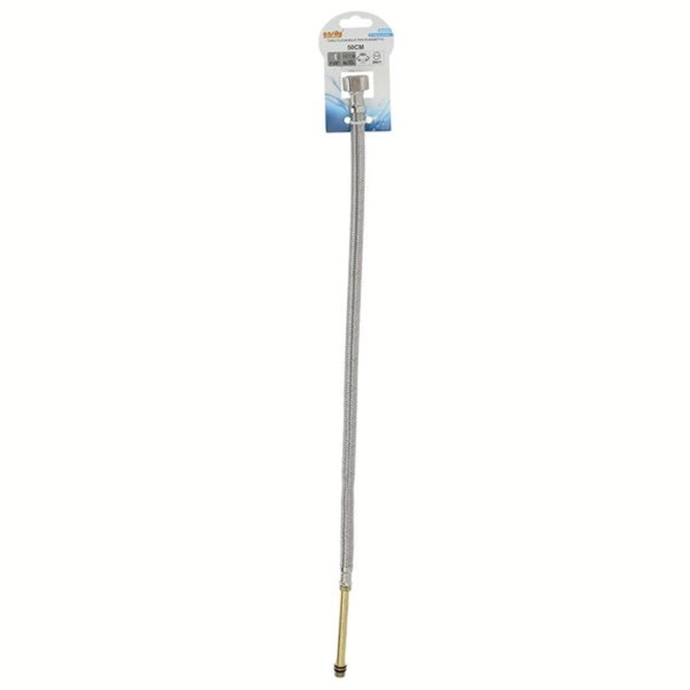 Trade Shop - Tubo Flessibile Flessibili Rubinetto Miscelatore Acqua 50 Cm F 3/8 X M10/1 69397 -
