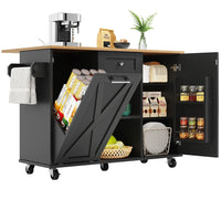 Isola cucina con pattumiera - Xylo - nero spazio snack estendibile