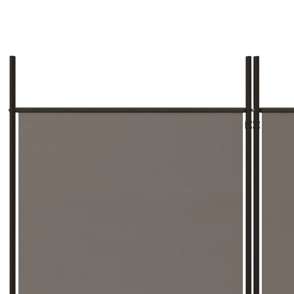 Divisorio a 6 Pannelli Antracite 300 x 180 cm Tessuto 350224