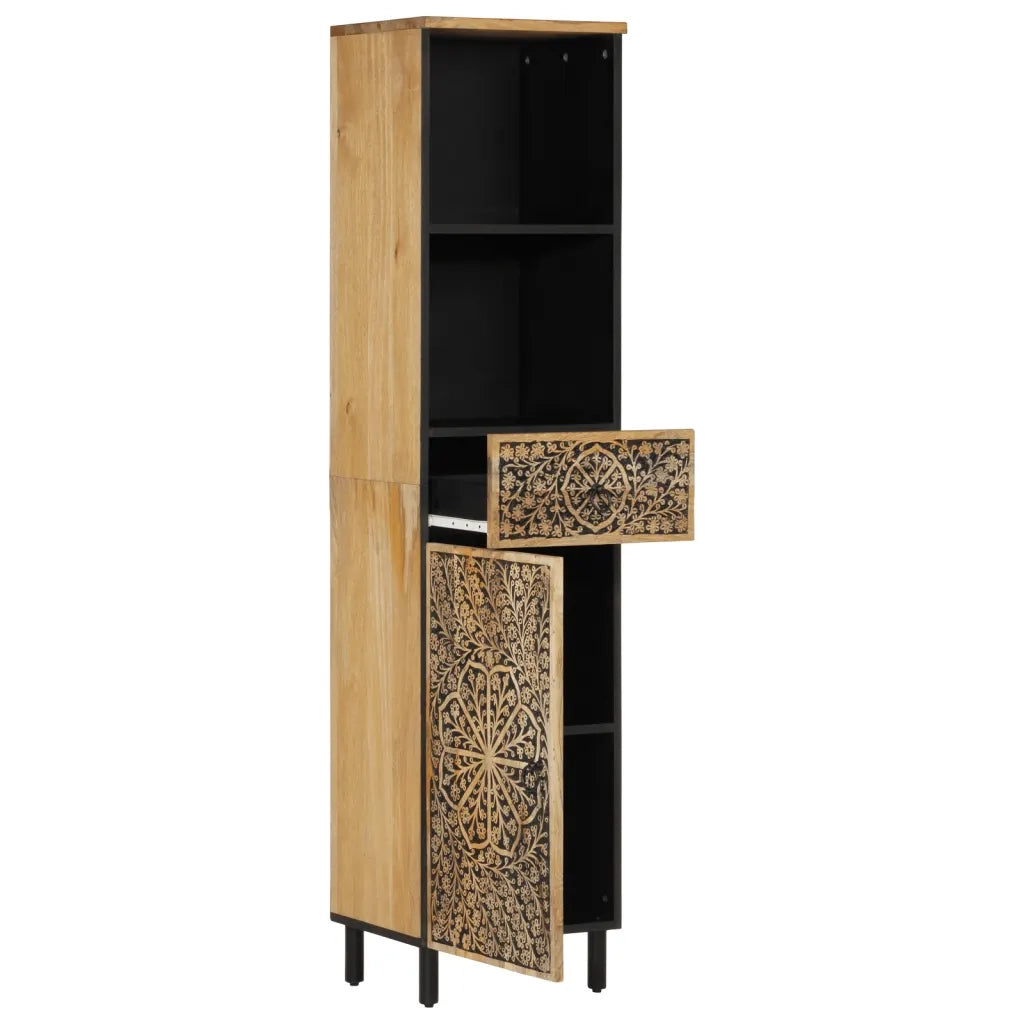 Mobile da Bagno 38x33x160 cm in Legno Massello di Mango